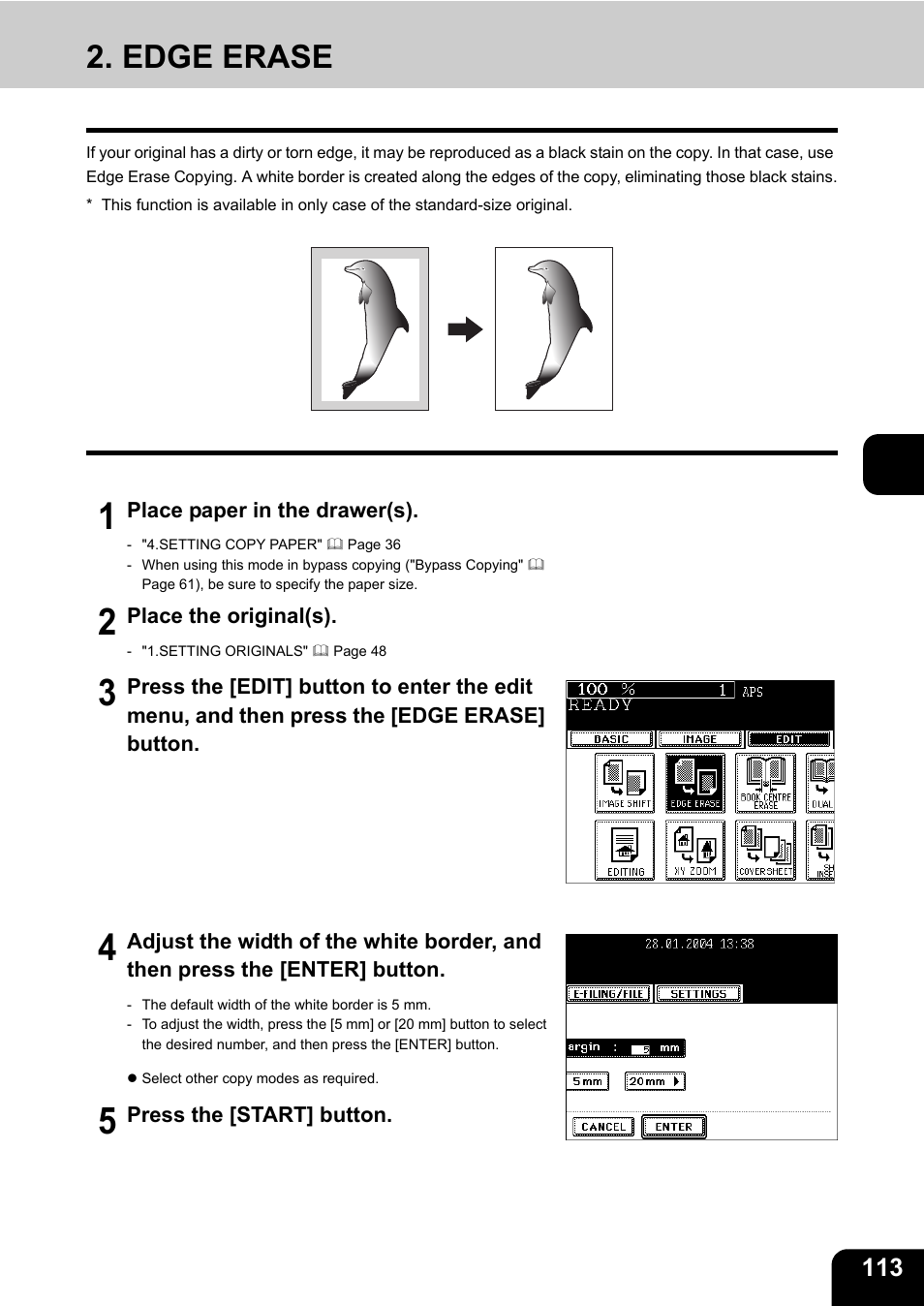 Edge erase | Toshiba E-STUDIO230/280 User Manual | Page 115 / 316