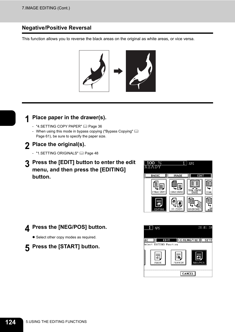 Negative/positive reversal | Toshiba E-STUDIO230/280 User Manual | Page 126 / 316