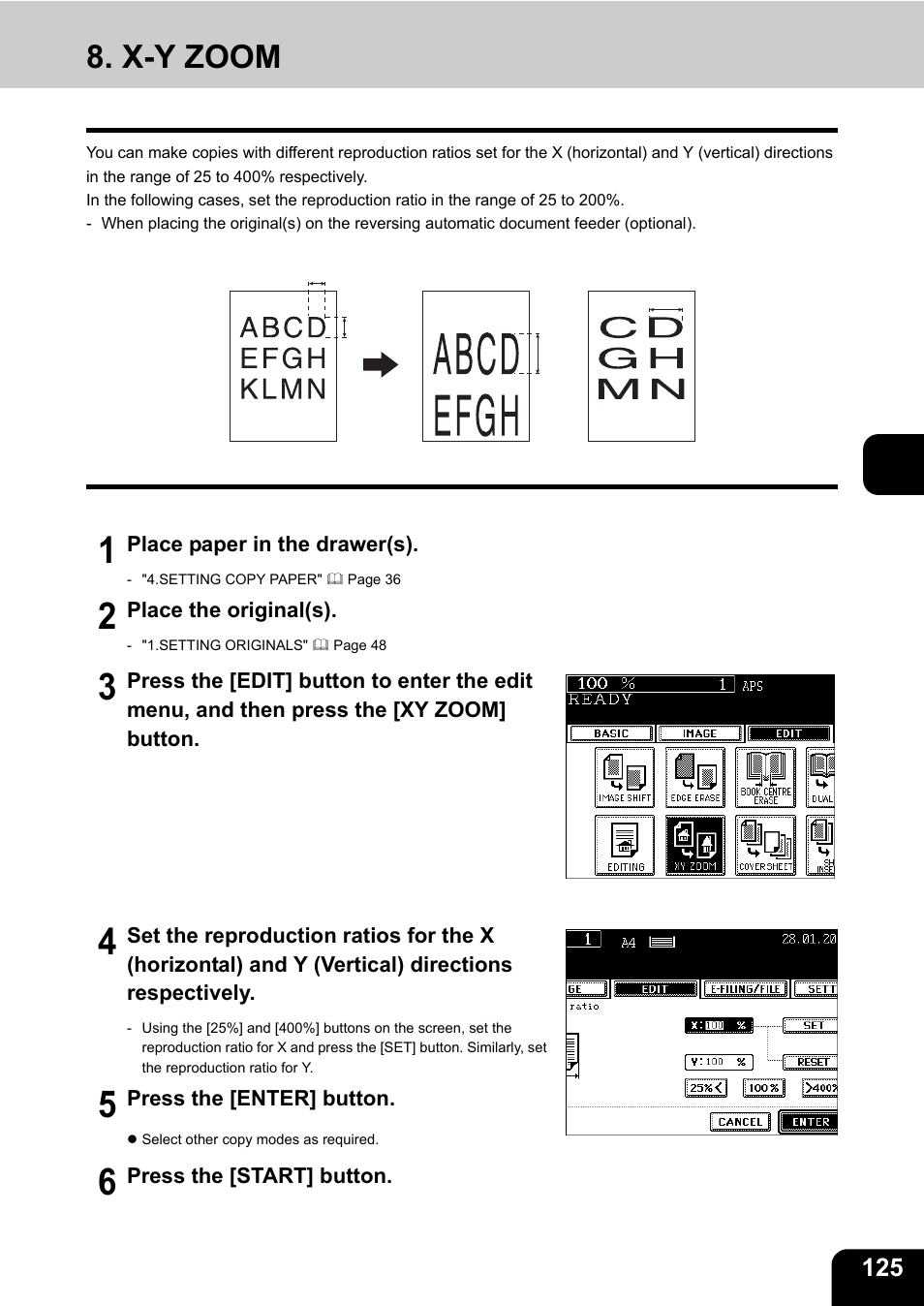 X-y zoom | Toshiba E-STUDIO230/280 User Manual | Page 127 / 316