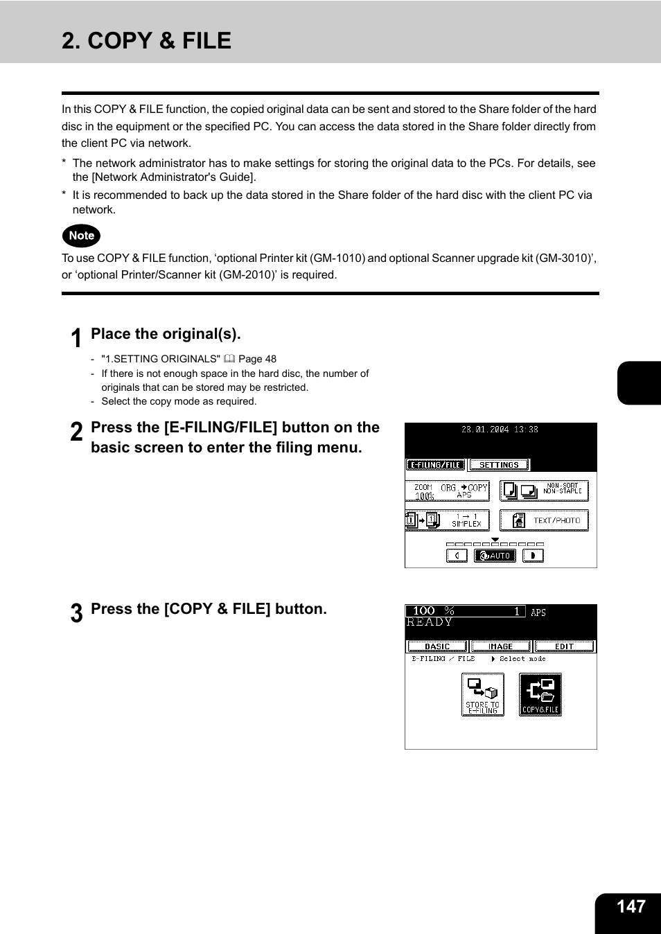 Copy & file | Toshiba E-STUDIO230/280 User Manual | Page 149 / 316