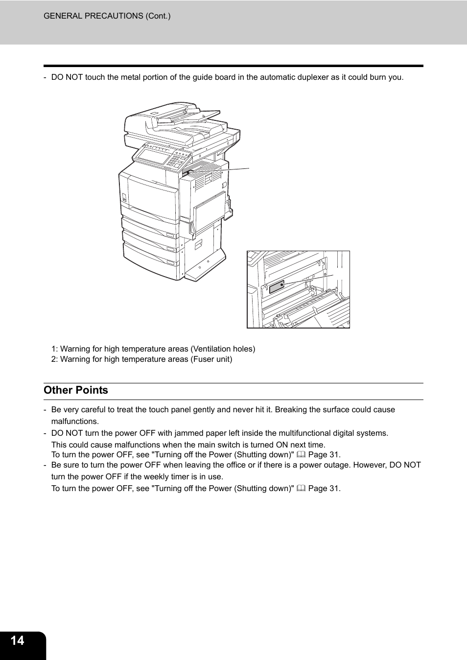 Other points | Toshiba E-STUDIO230/280 User Manual | Page 16 / 316