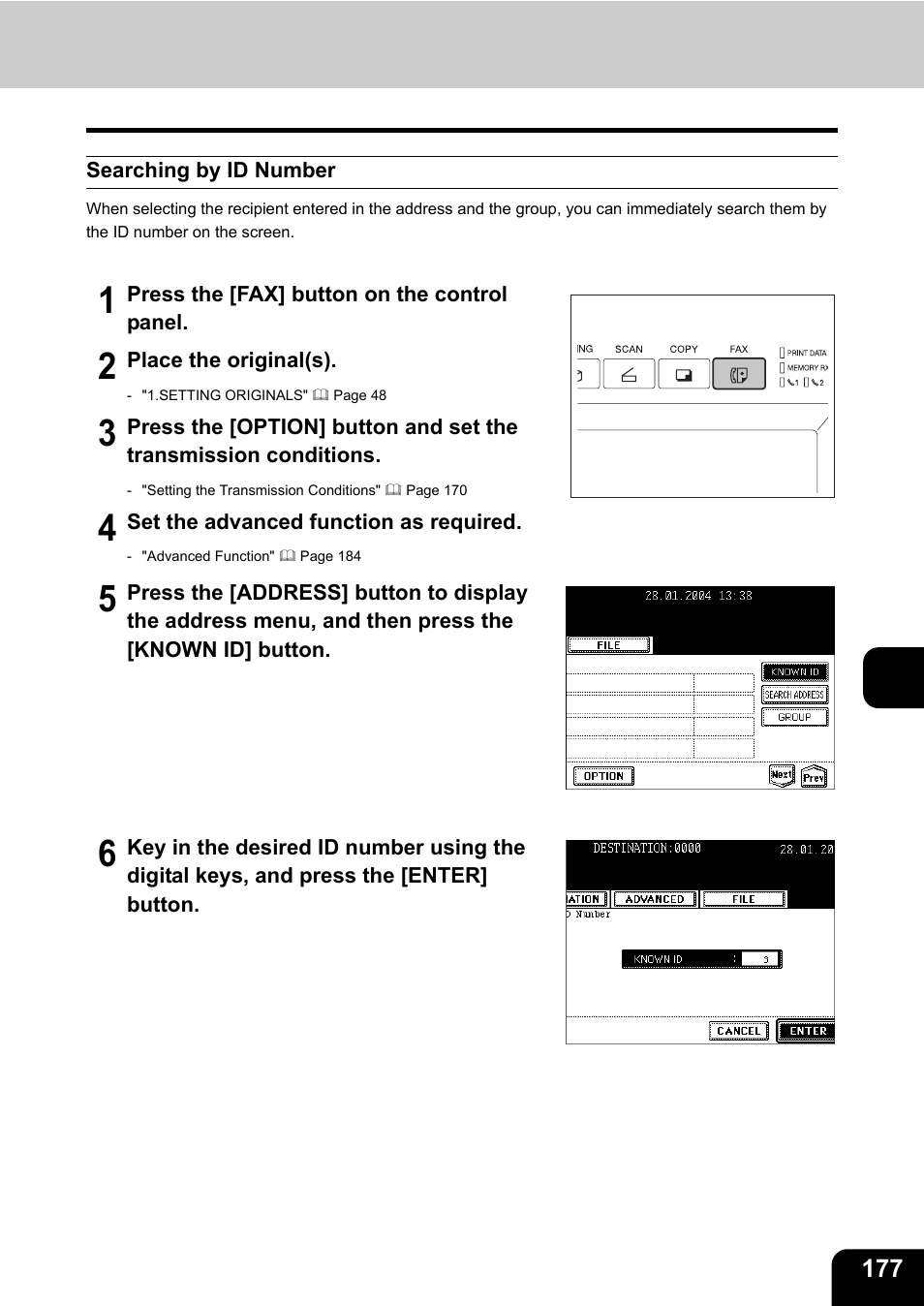 Searching by id number | Toshiba E-STUDIO230/280 User Manual | Page 179 / 316