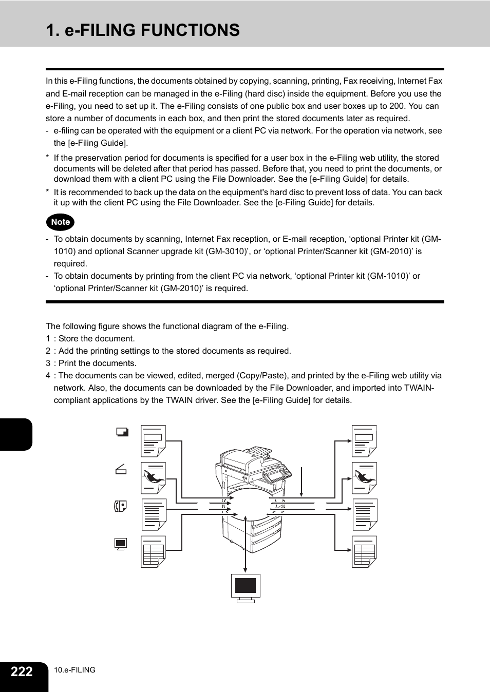 E-filing functions, 10 1. e-filing functions | Toshiba E-STUDIO230/280 User Manual | Page 224 / 316