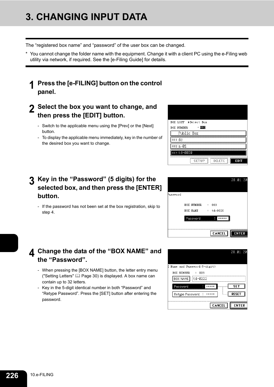 Changing input data, 10 3. changing input data | Toshiba E-STUDIO230/280 User Manual | Page 228 / 316