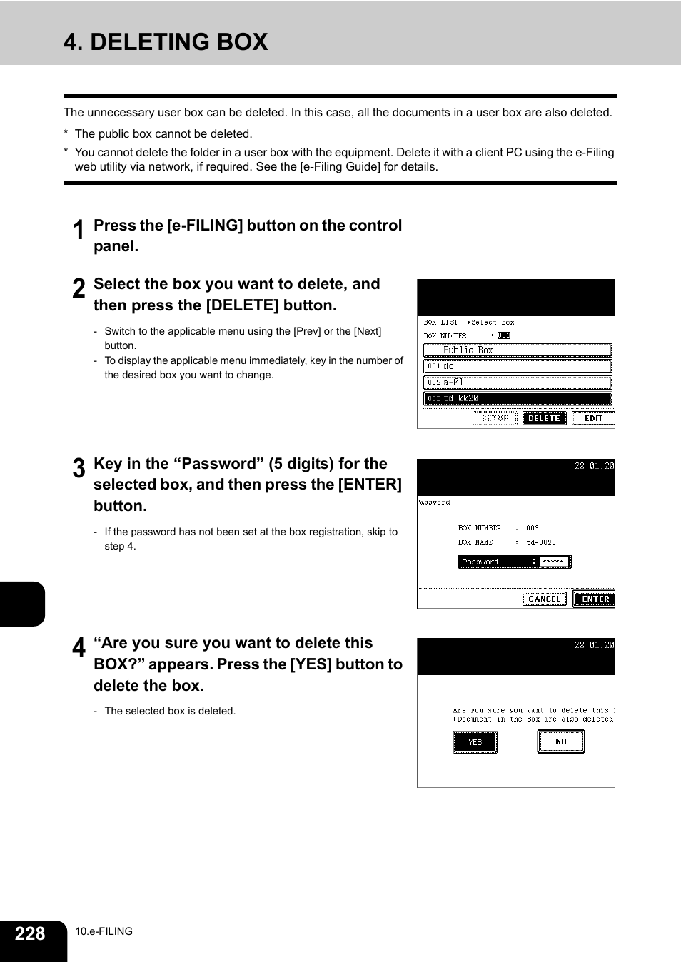 Deleting box, 10 4. deleting box | Toshiba E-STUDIO230/280 User Manual | Page 230 / 316