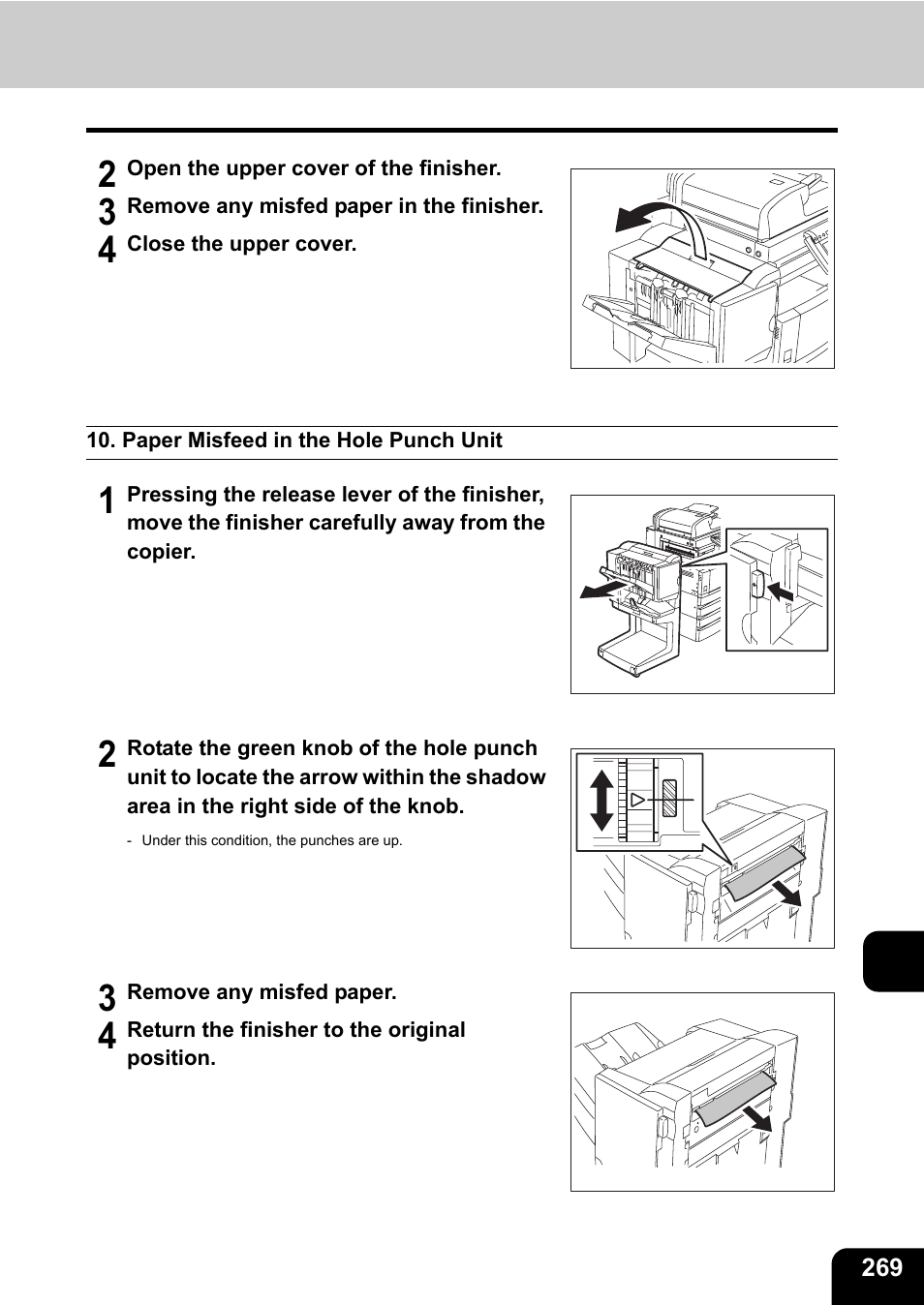 Paper misfeed in the hole punch unit | Toshiba E-STUDIO230/280 User Manual | Page 271 / 316