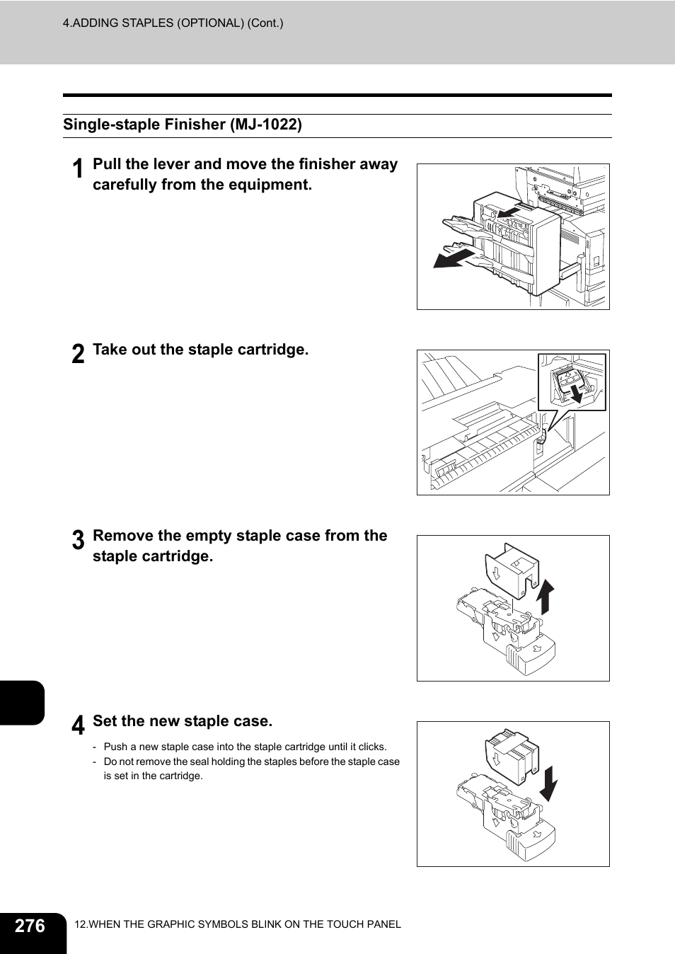 Single-staple finisher (mj-1022) | Toshiba E-STUDIO230/280 User Manual | Page 278 / 316