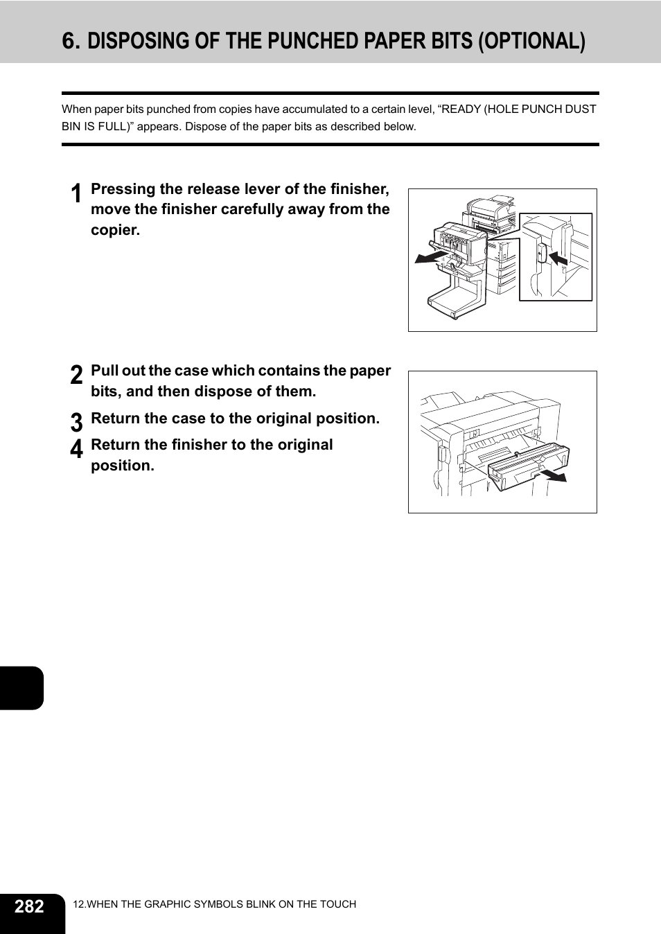 Disposing of the punched paper bits (optional) | Toshiba E-STUDIO230/280 User Manual | Page 284 / 316