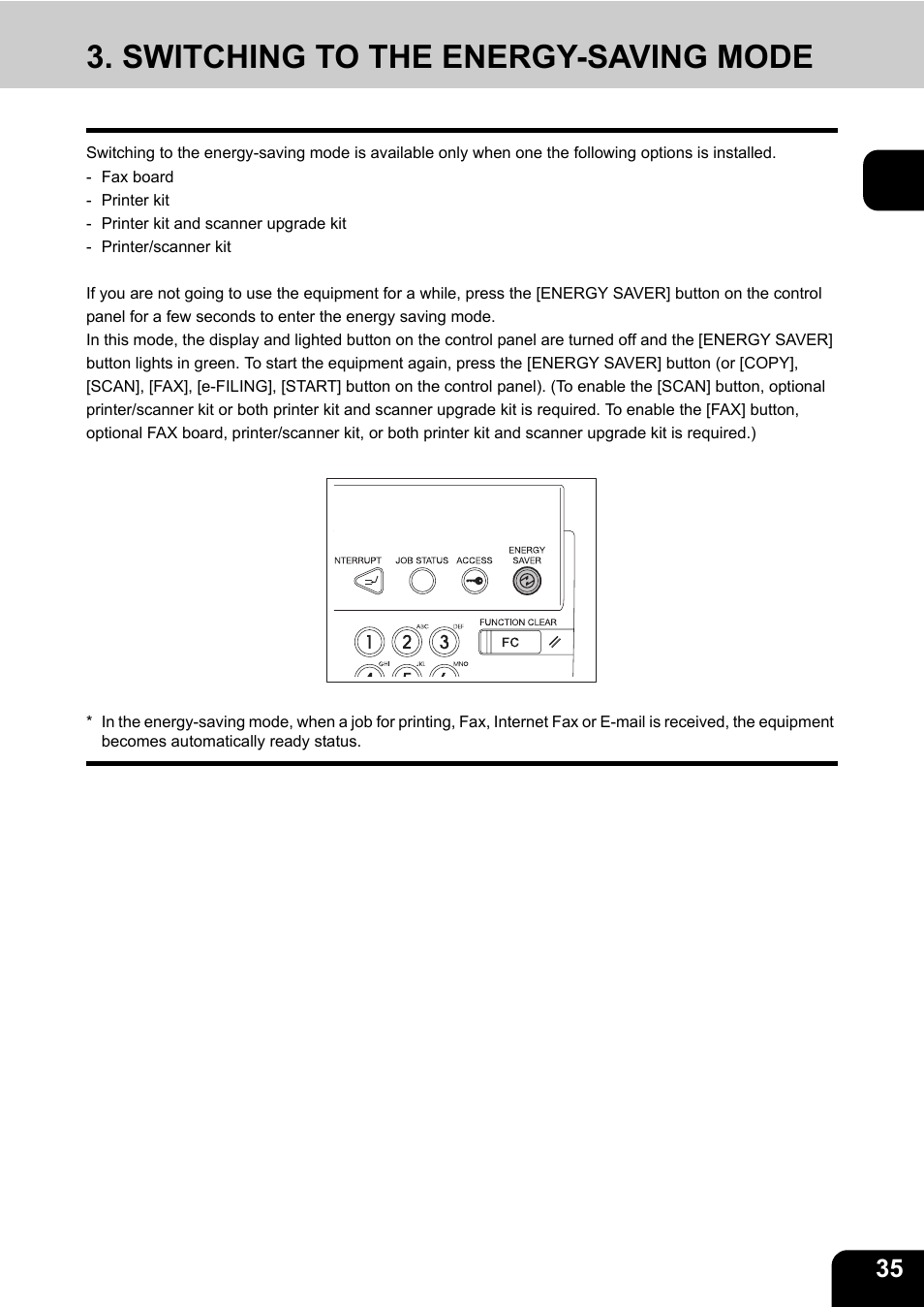 Switching to the energy-saving mode | Toshiba E-STUDIO230/280 User Manual | Page 37 / 316