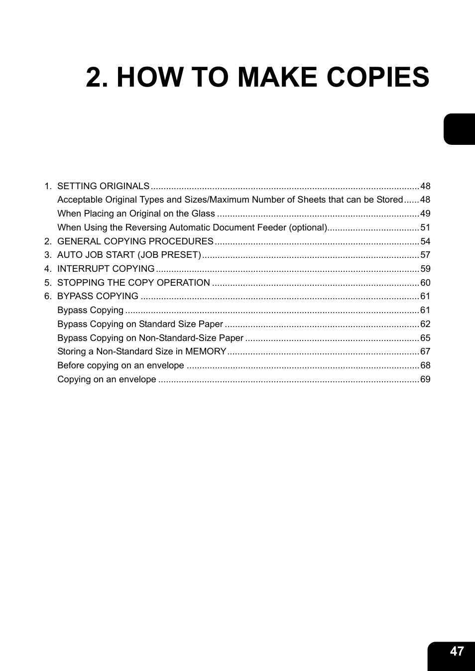 How to make copies | Toshiba E-STUDIO230/280 User Manual | Page 49 / 316