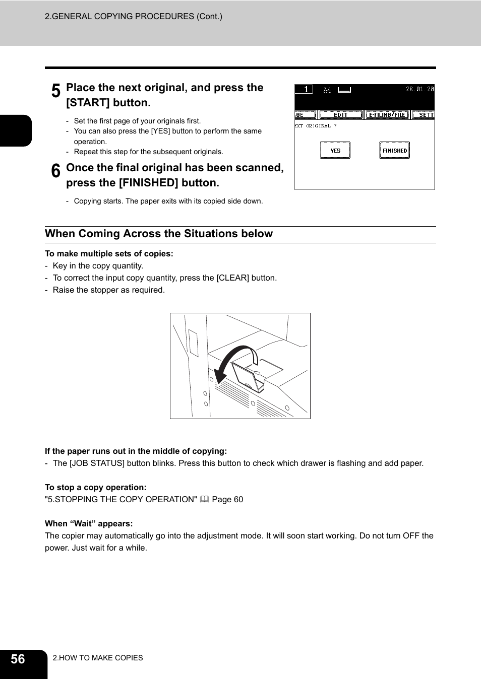 When coming across the situations below | Toshiba E-STUDIO230/280 User Manual | Page 58 / 316