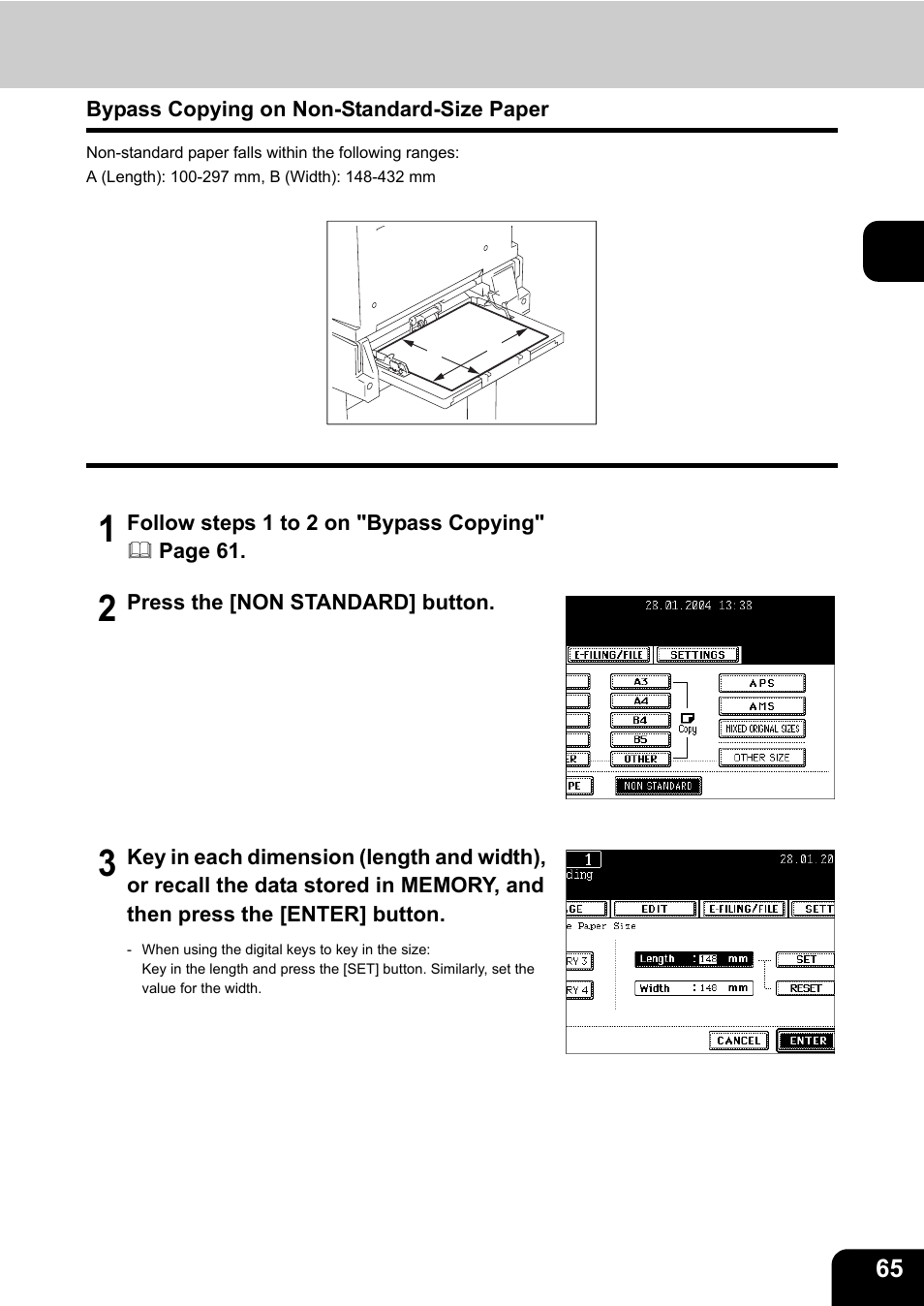 Bypass copying on non-standard-size paper | Toshiba E-STUDIO230/280 User Manual | Page 67 / 316