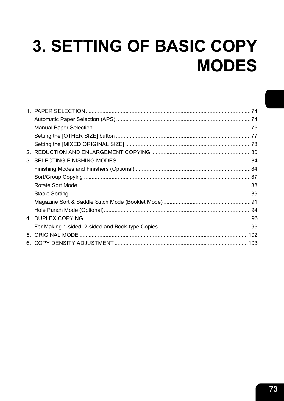 Setting of basic copy modes | Toshiba E-STUDIO230/280 User Manual | Page 75 / 316