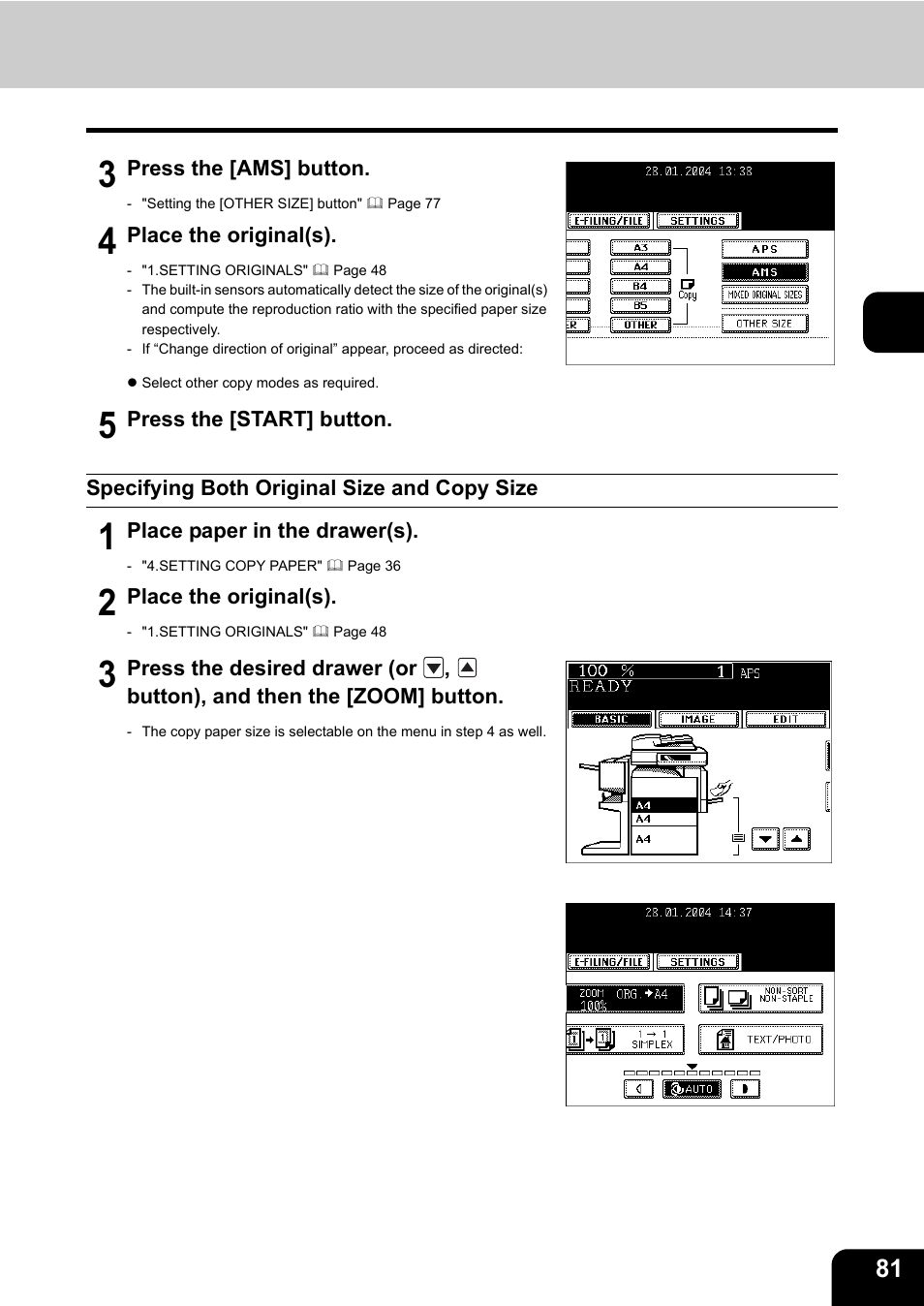 Specifying both original size and copy size | Toshiba E-STUDIO230/280 User Manual | Page 83 / 316