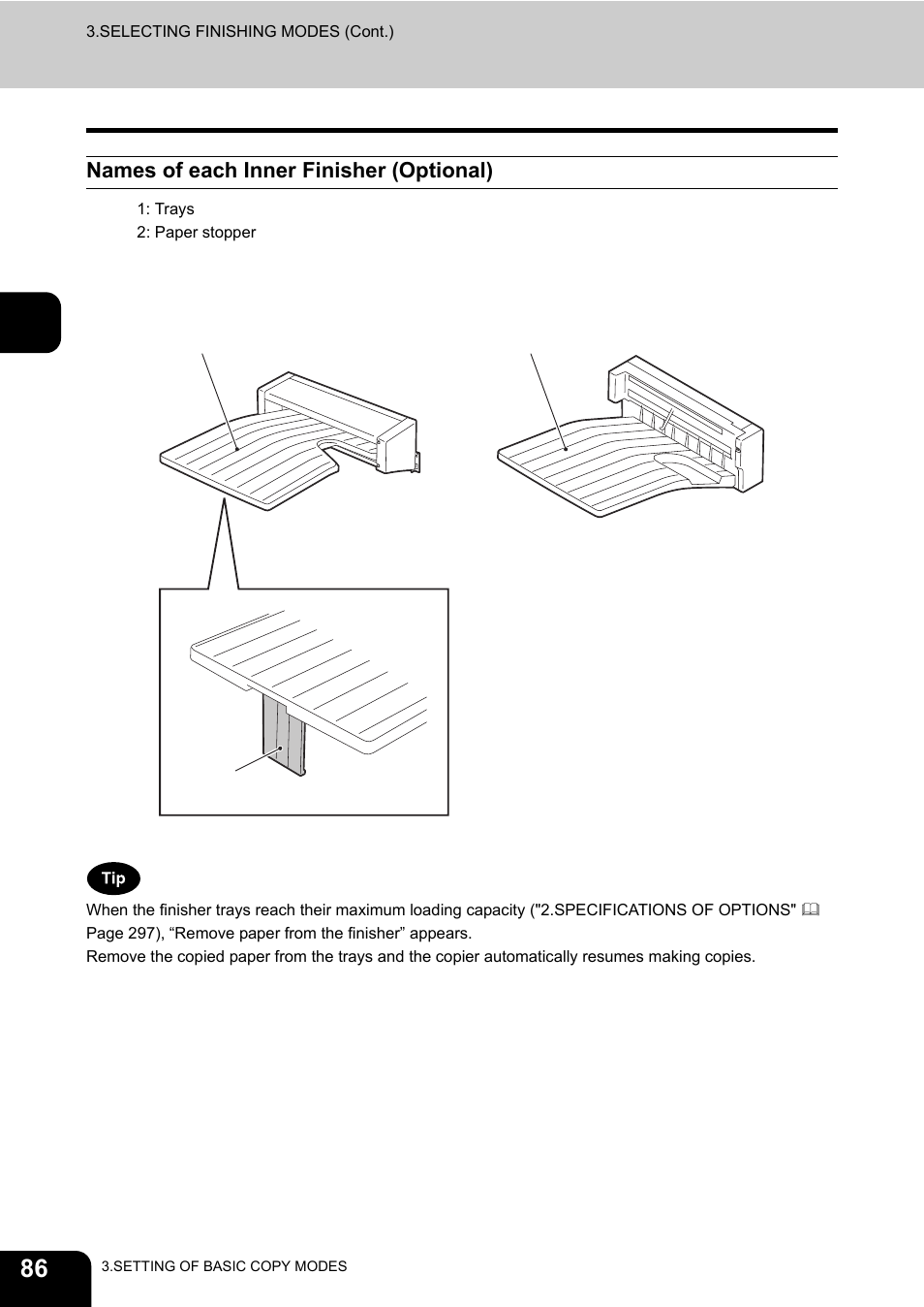 Names of each inner finisher (optional) | Toshiba E-STUDIO230/280 User Manual | Page 88 / 316