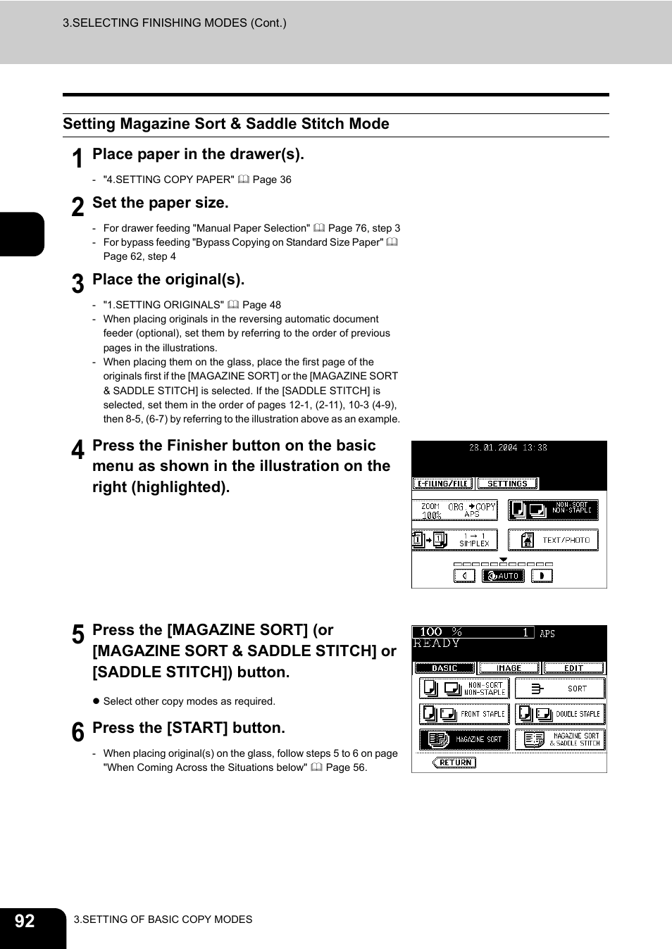 Setting magazine sort & saddle stitch mode | Toshiba E-STUDIO230/280 User Manual | Page 94 / 316