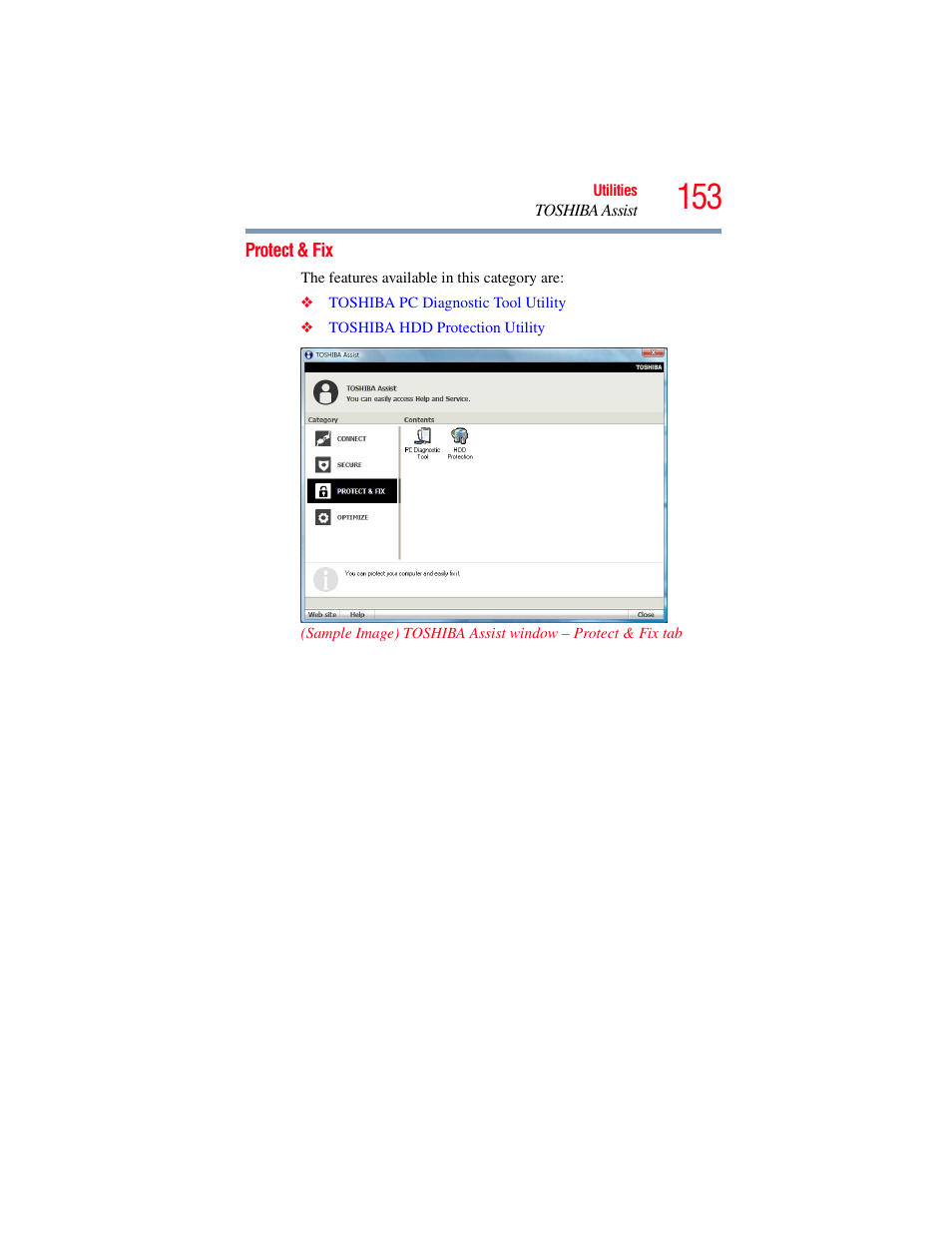Protect & fix | Toshiba SATELLITE U500 User Manual | Page 153 / 251