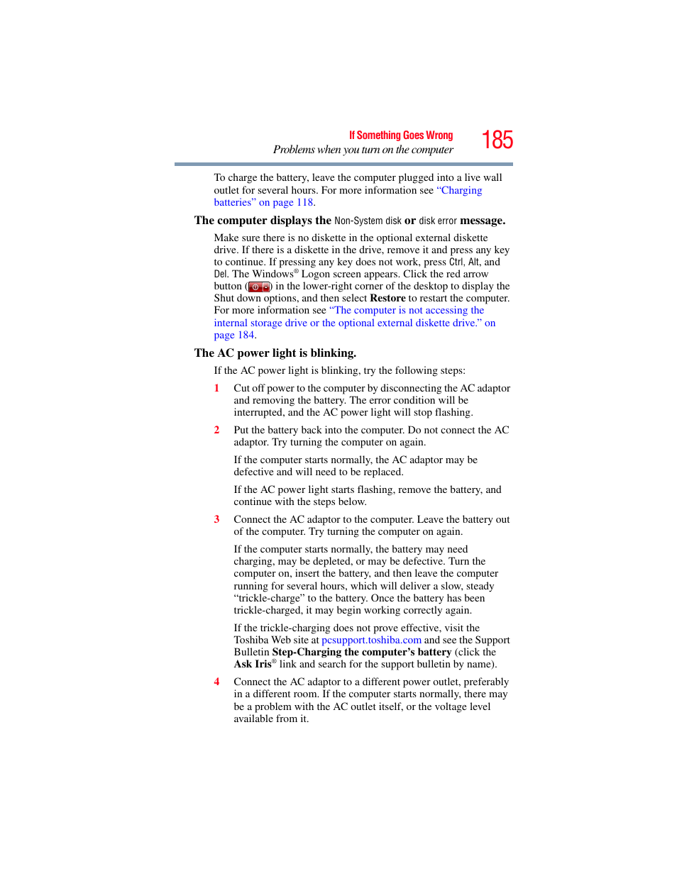 Toshiba SATELLITE U500 User Manual | Page 185 / 251