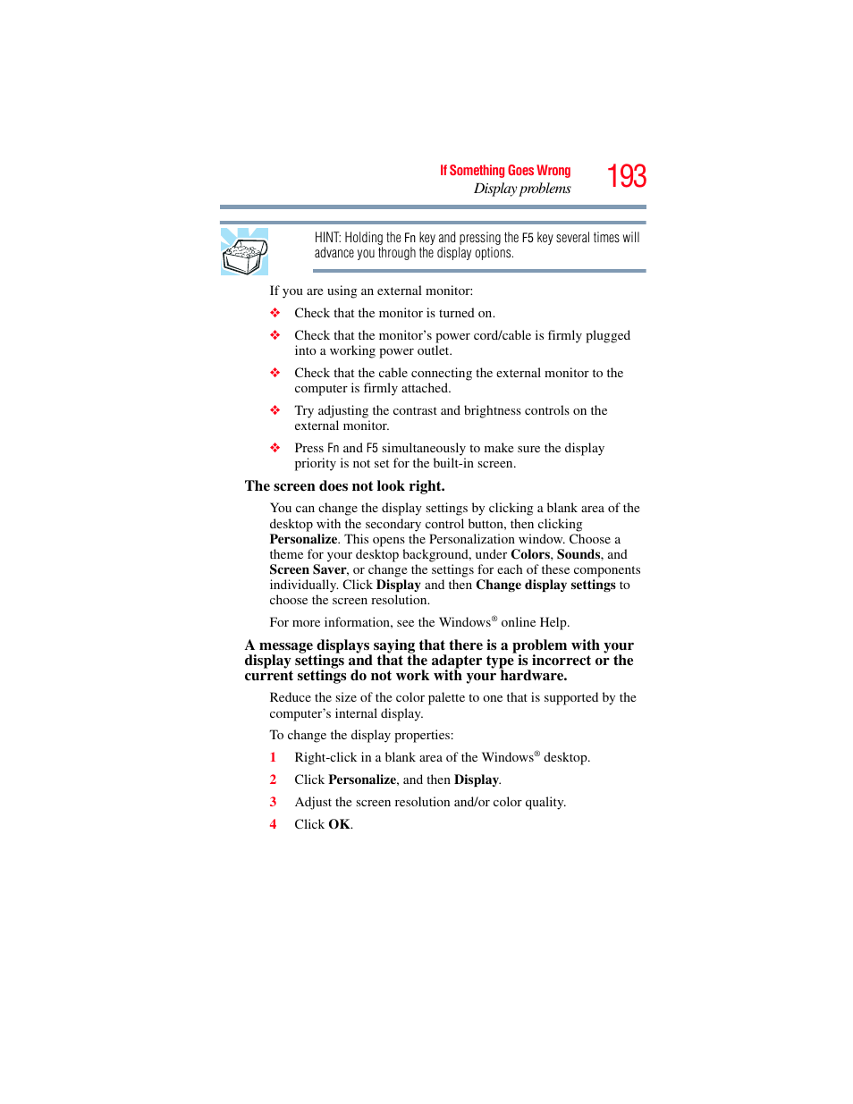 Toshiba SATELLITE U500 User Manual | Page 193 / 251
