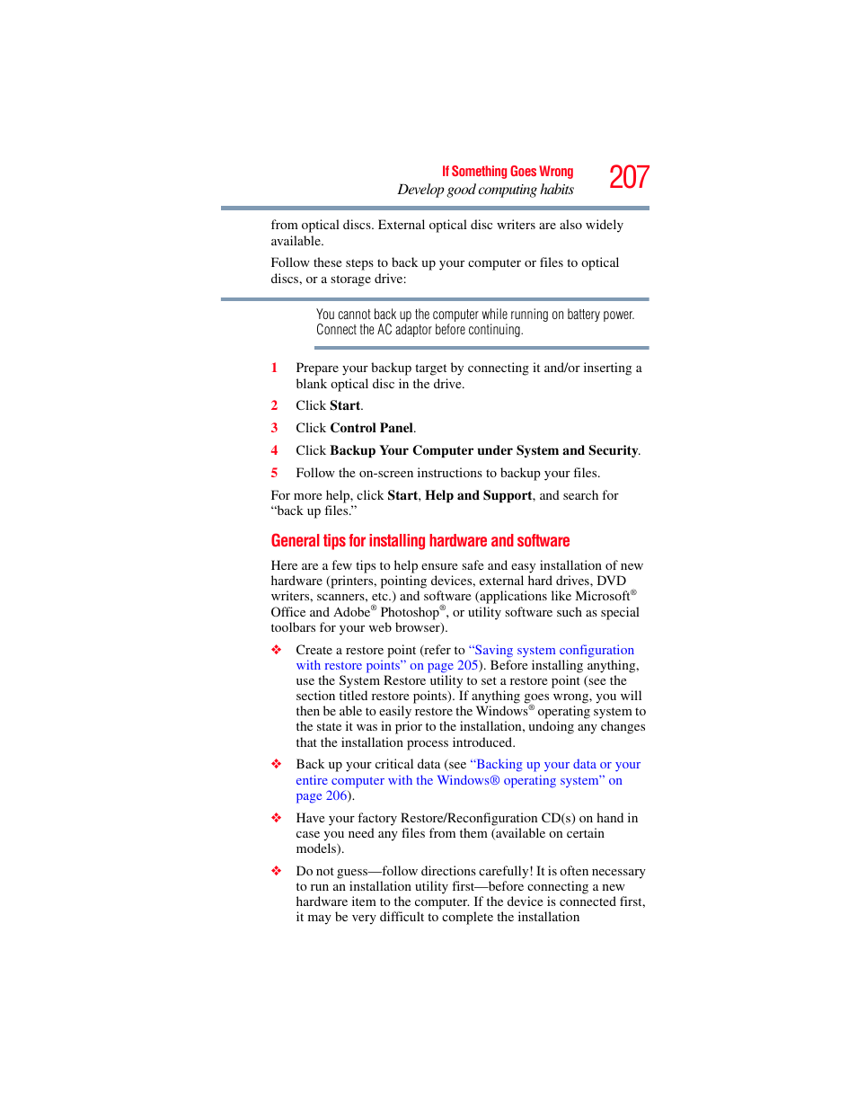 Toshiba SATELLITE U500 User Manual | Page 207 / 251
