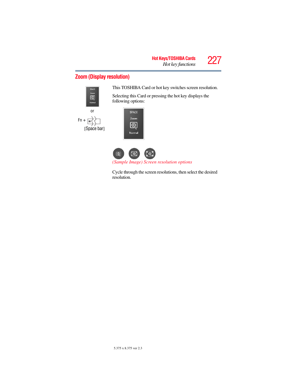 Zoom (display resolution) | Toshiba SATELLITE U500 User Manual | Page 227 / 251