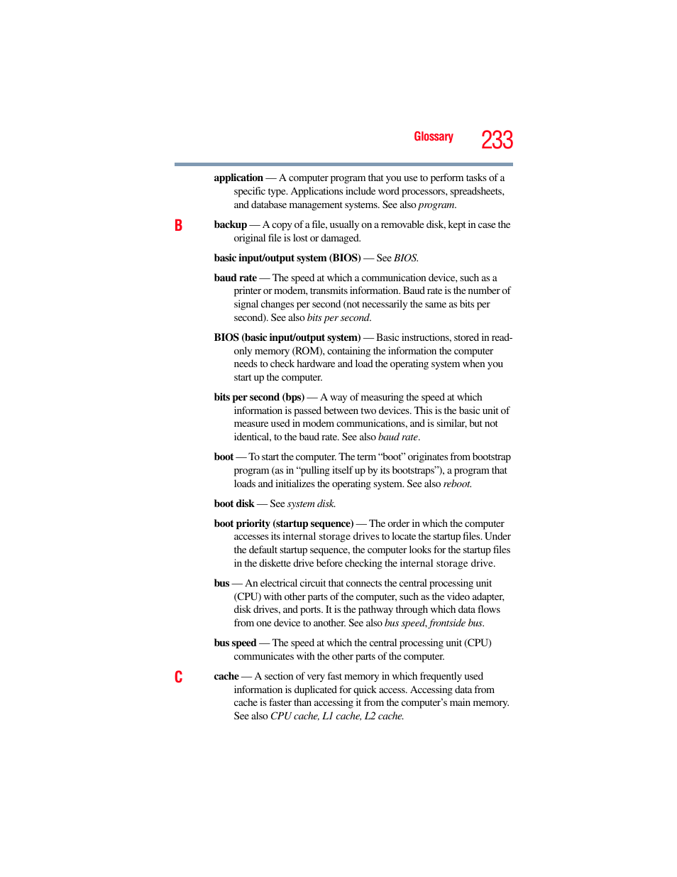 Toshiba SATELLITE U500 User Manual | Page 233 / 251