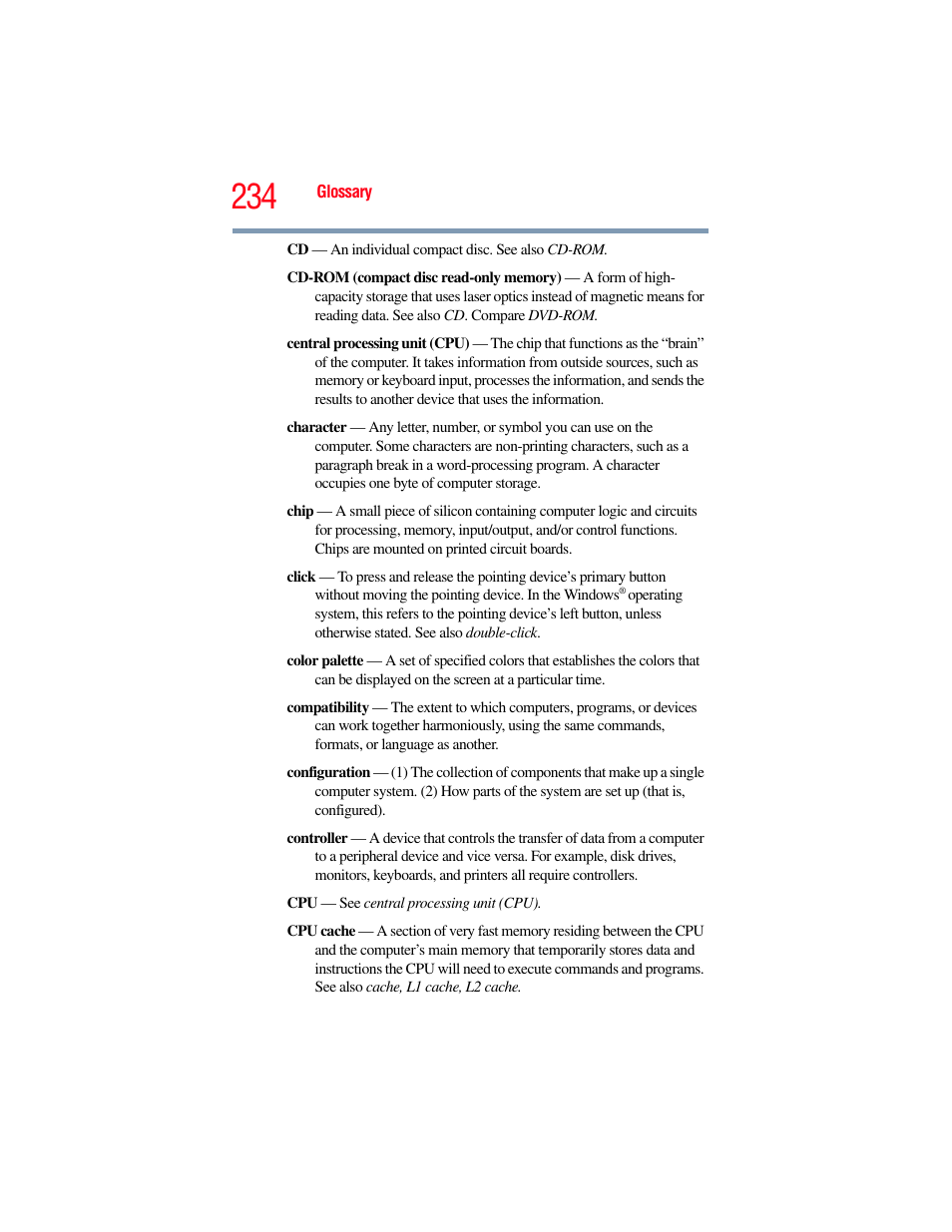 Toshiba SATELLITE U500 User Manual | Page 234 / 251