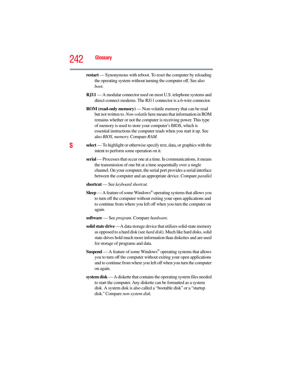 Toshiba SATELLITE U500 User Manual | Page 242 / 251