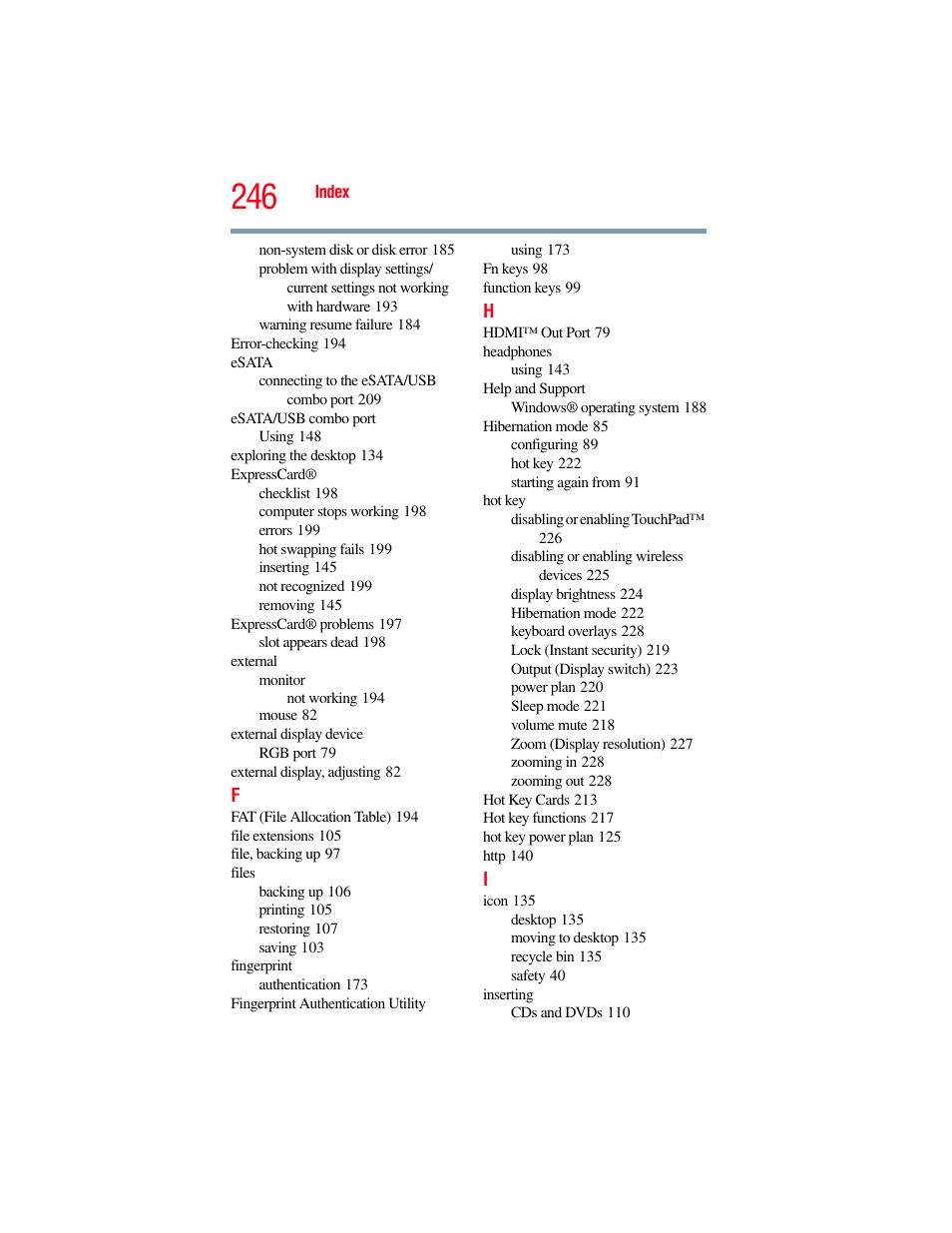 Toshiba SATELLITE U500 User Manual | Page 246 / 251
