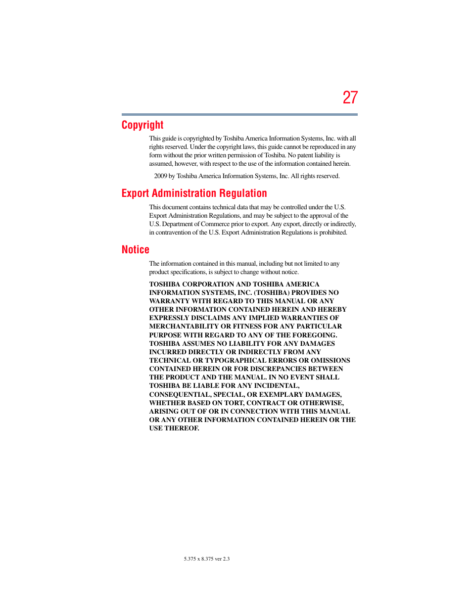Toshiba SATELLITE U500 User Manual | Page 27 / 251