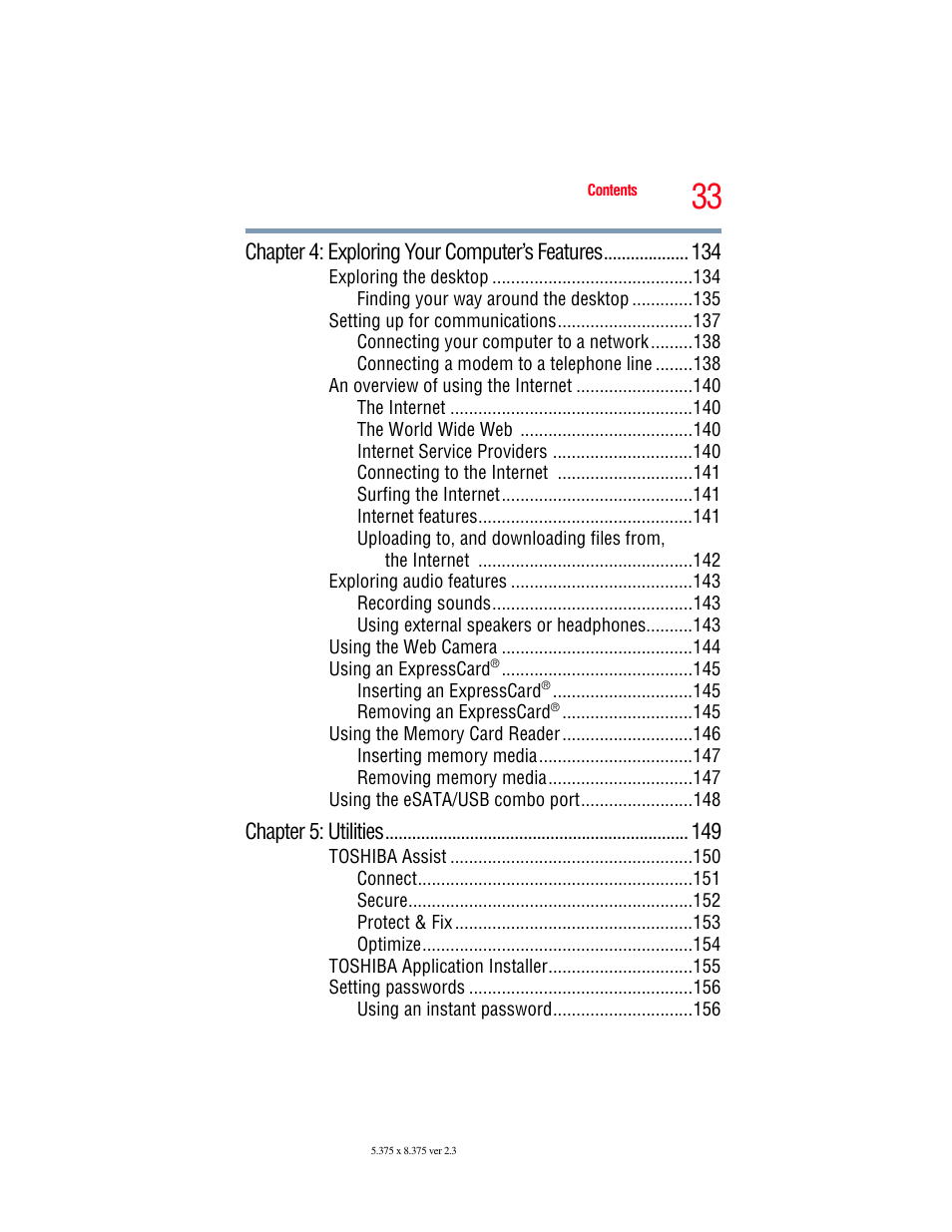 Toshiba SATELLITE U500 User Manual | Page 33 / 251