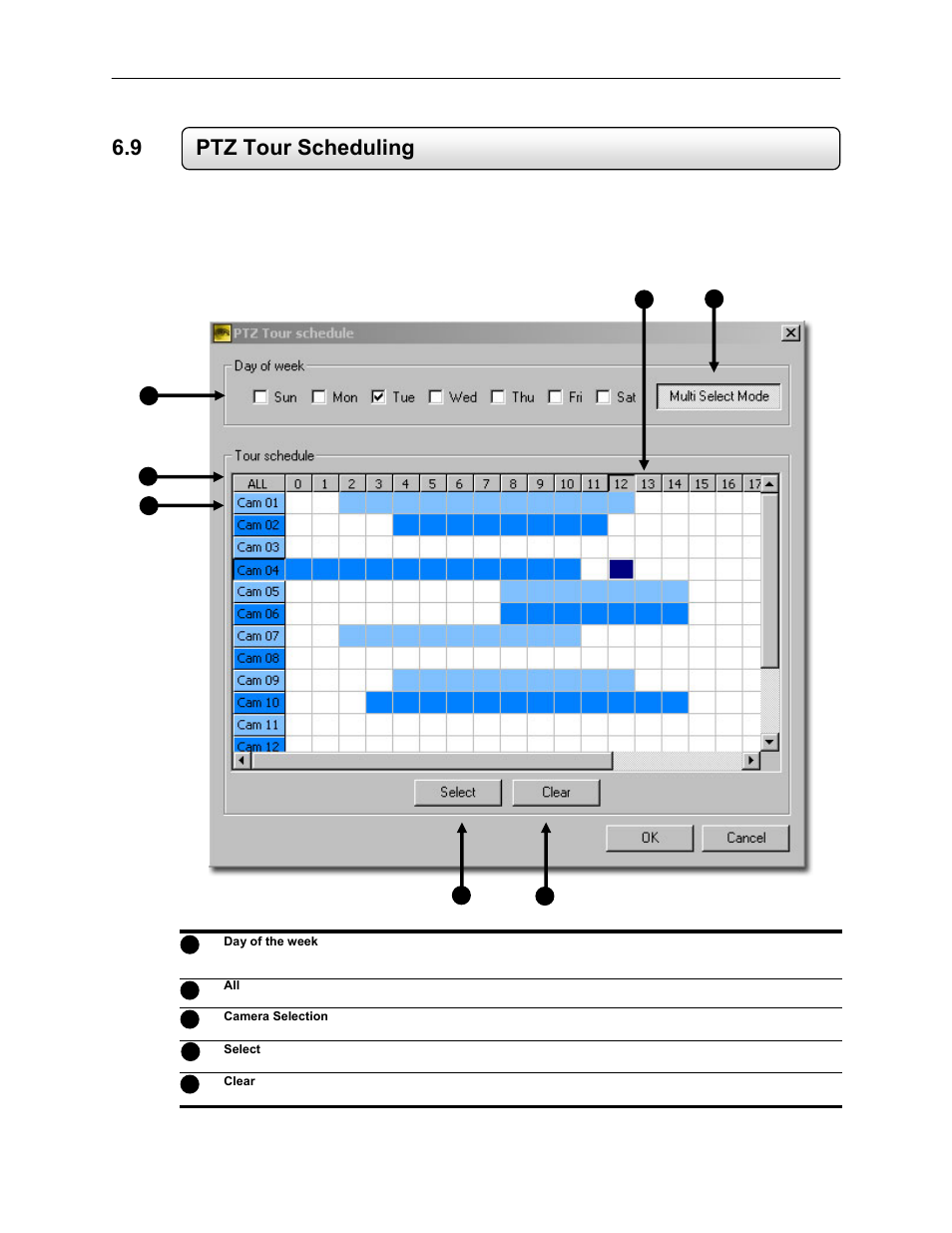 9 ptz tour scheduling | Toshiba EVR64-X User Manual | Page 100 / 147