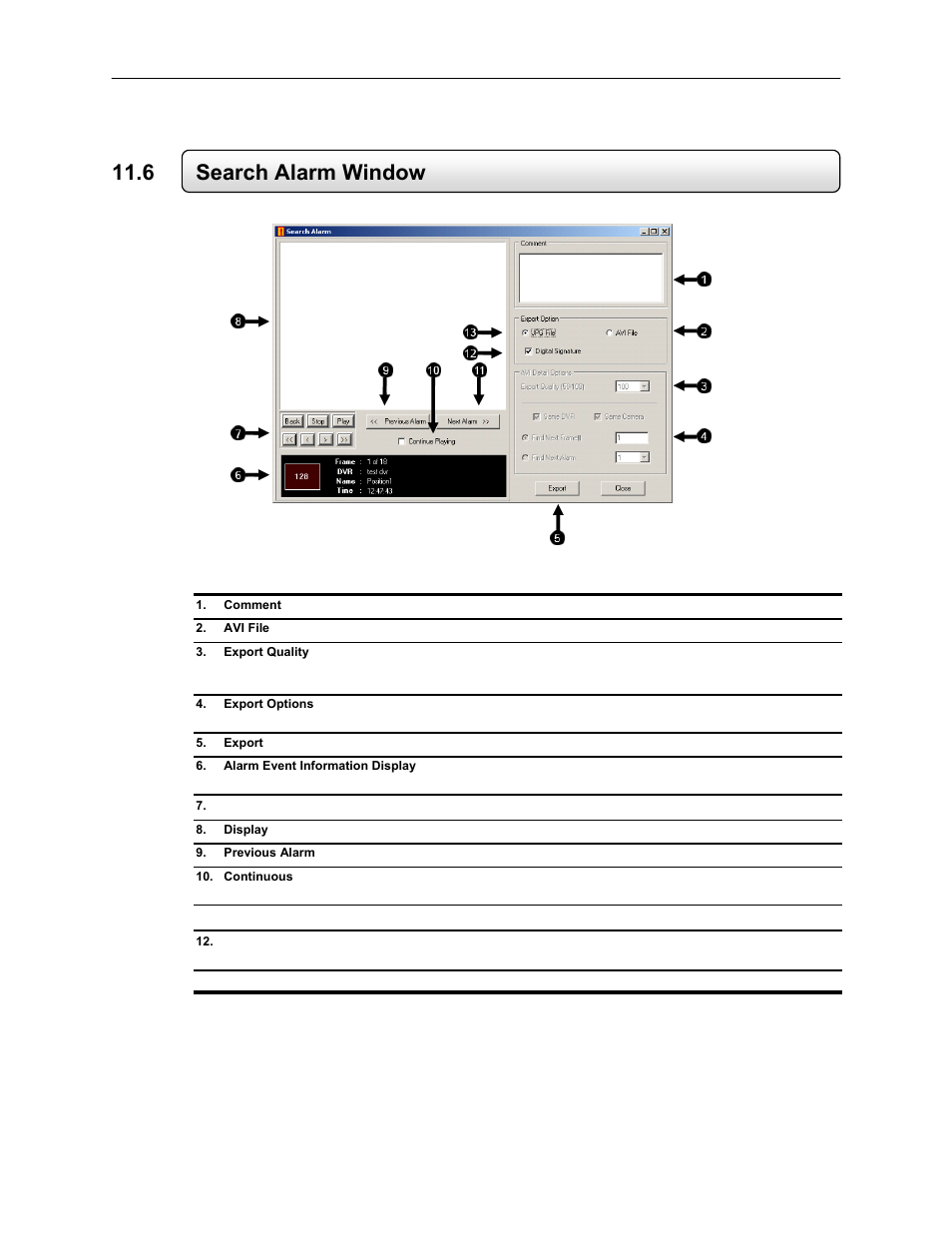 6 search alarm window | Toshiba EVR64-X User Manual | Page 132 / 147