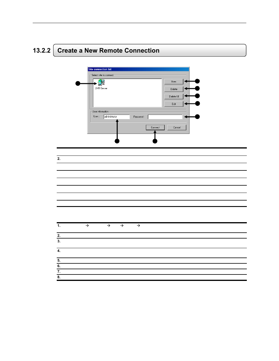 2 create a new remote connection, Creating a new remote connection | Toshiba EVR64-X User Manual | Page 142 / 147