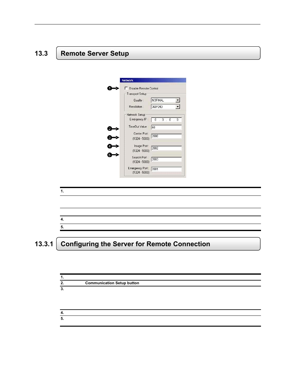 3 remote server setup, 1 configuring the server for remote connection | Toshiba EVR64-X User Manual | Page 143 / 147