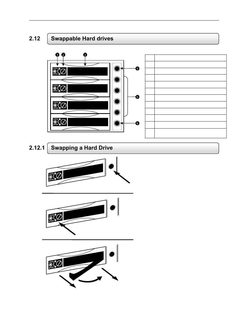 12 swappable hard drives, 1 swapping a hard drive | Toshiba EVR64-X User Manual | Page 32 / 147