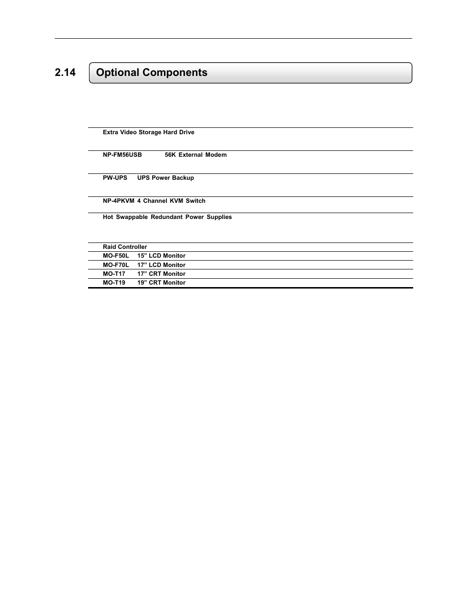 14 optional components | Toshiba EVR64-X User Manual | Page 34 / 147