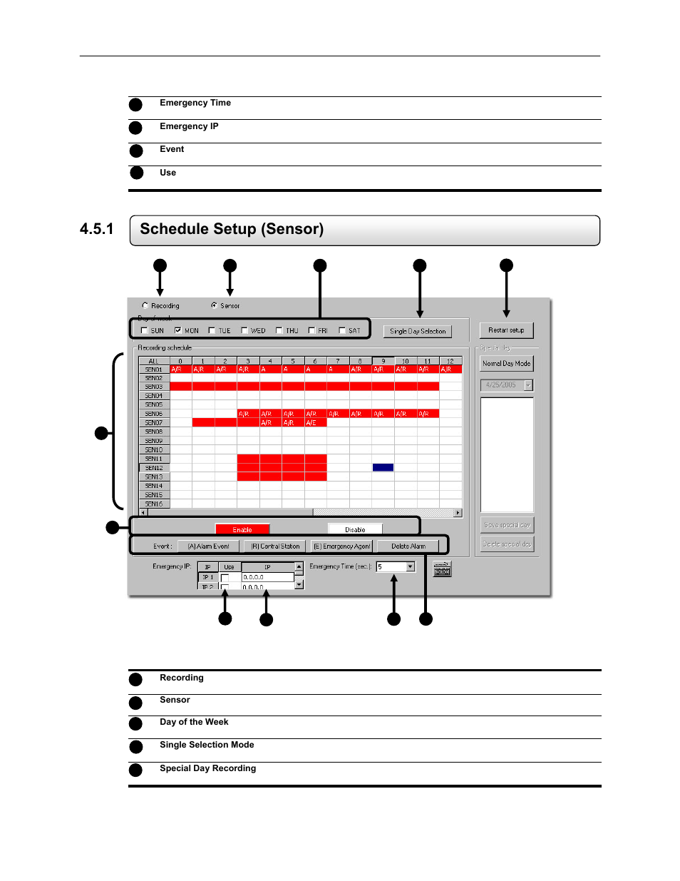 1 schedule setup (sensor) | Toshiba EVR64-X User Manual | Page 56 / 147