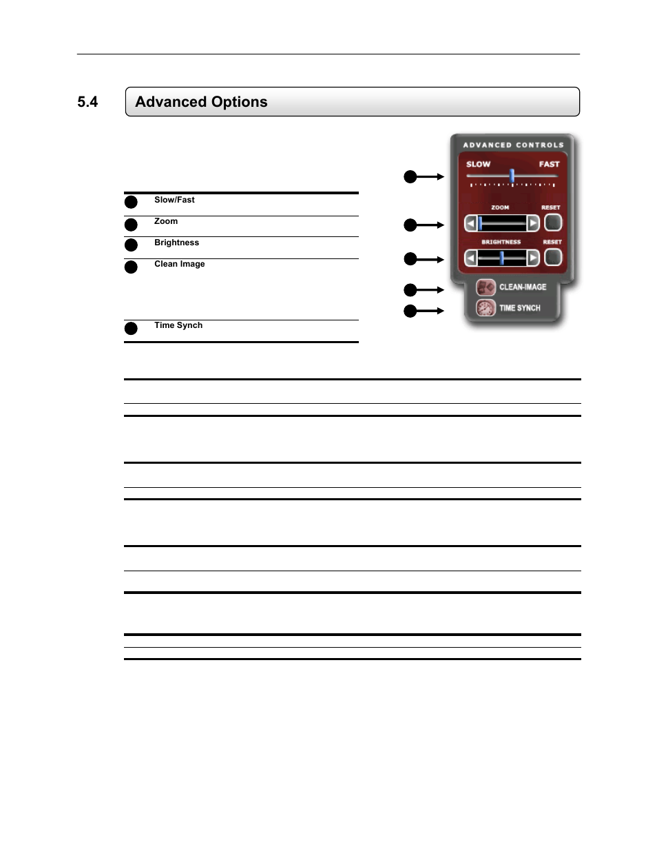 4 advanced options, Adjusting the brightness of an image, Zooming in on an image | Zooming in on a portion of an image, Synchronizing the video to the ‘real time | Toshiba EVR64-X User Manual | Page 78 / 147