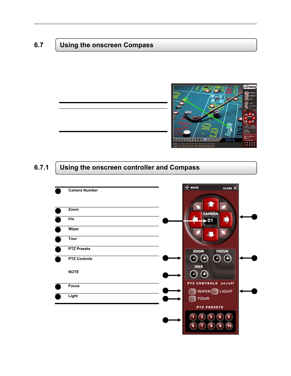 7 using the onscreen compass, 1 using the onscreen controller and compass, Using the onscreen compass | Toshiba EVR64-X User Manual | Page 98 / 147