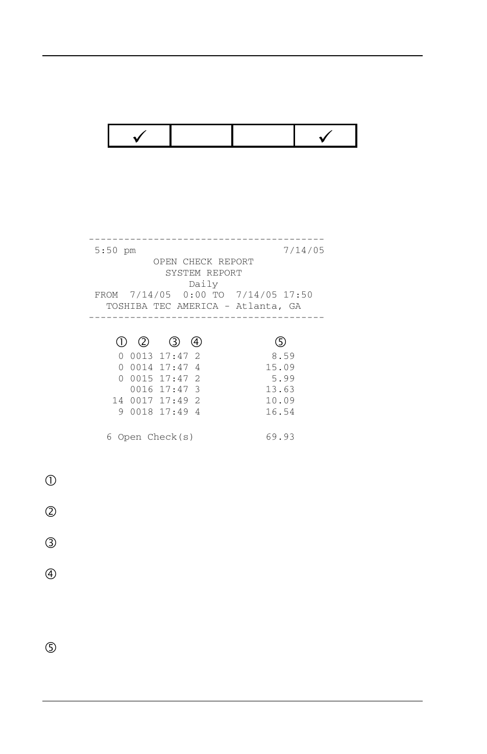 2 open check report, Open check report -8 | Toshiba FS-3700 Series User Manual | Page 122 / 150
