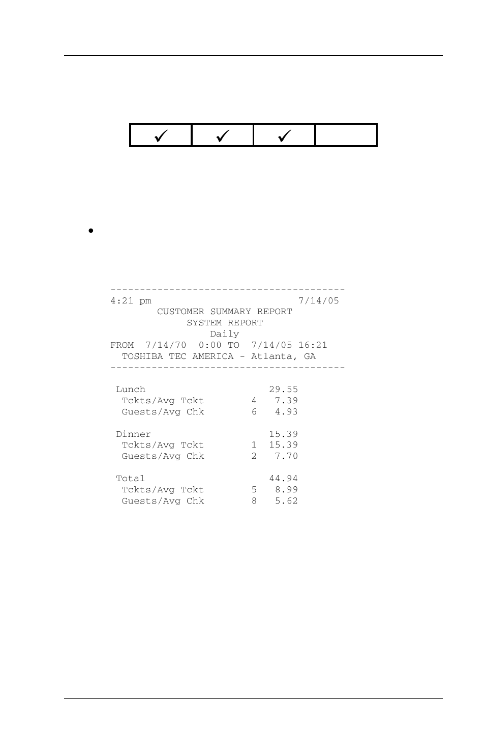 8 customer summary report, Customer summary report -23 | Toshiba FS-3700 Series User Manual | Page 137 / 150