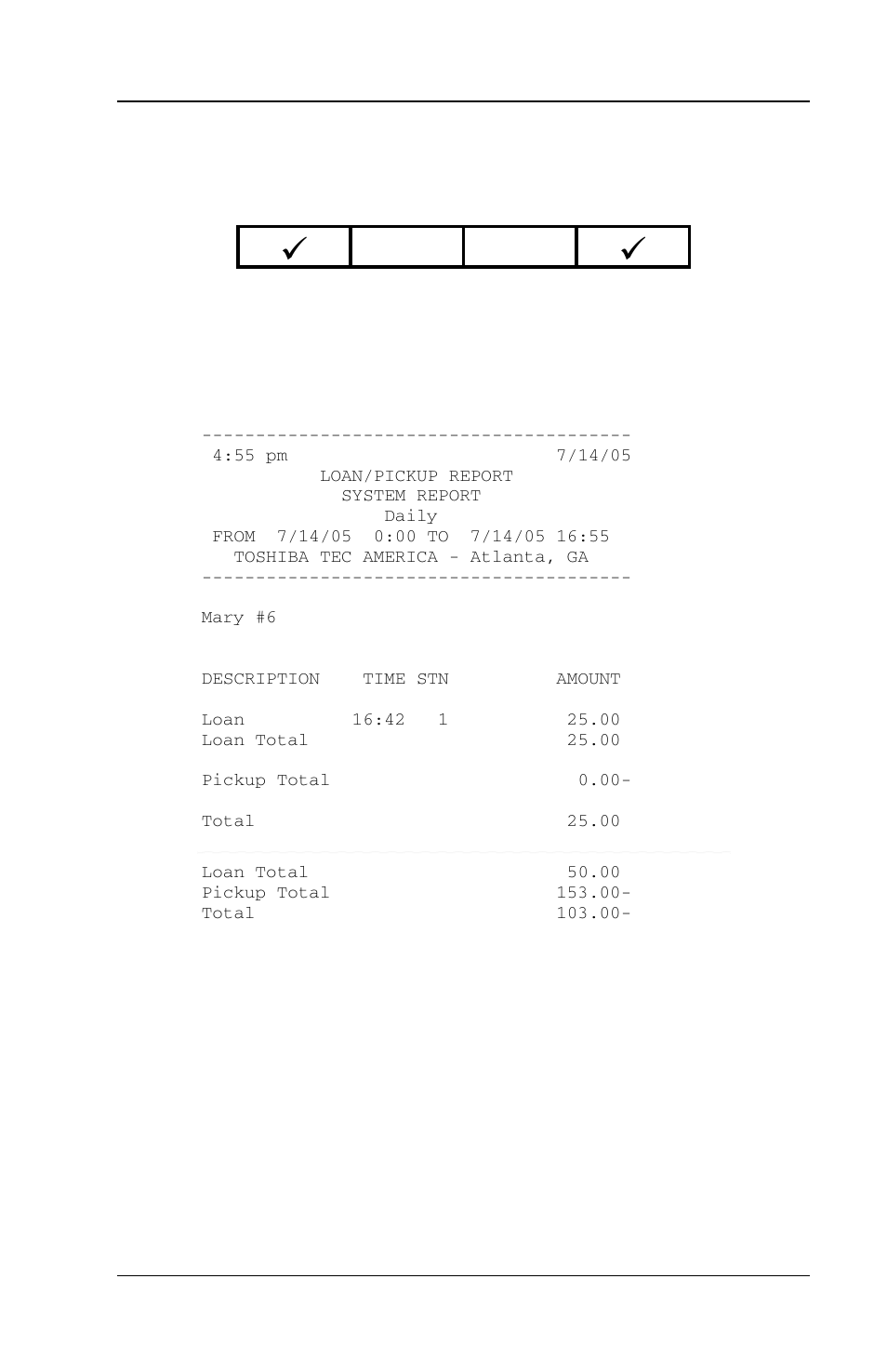 10 loan/pickup report, Loan/pickup report -25 | Toshiba FS-3700 Series User Manual | Page 139 / 150