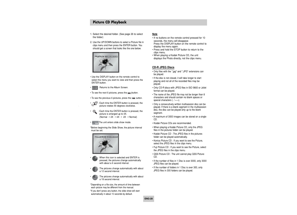 Picture cd playback | Toshiba SD-6915SU User Manual | Page 28 / 49