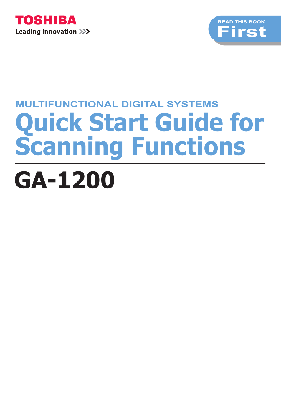 Toshiba GA-1200 User Manual | 42 pages