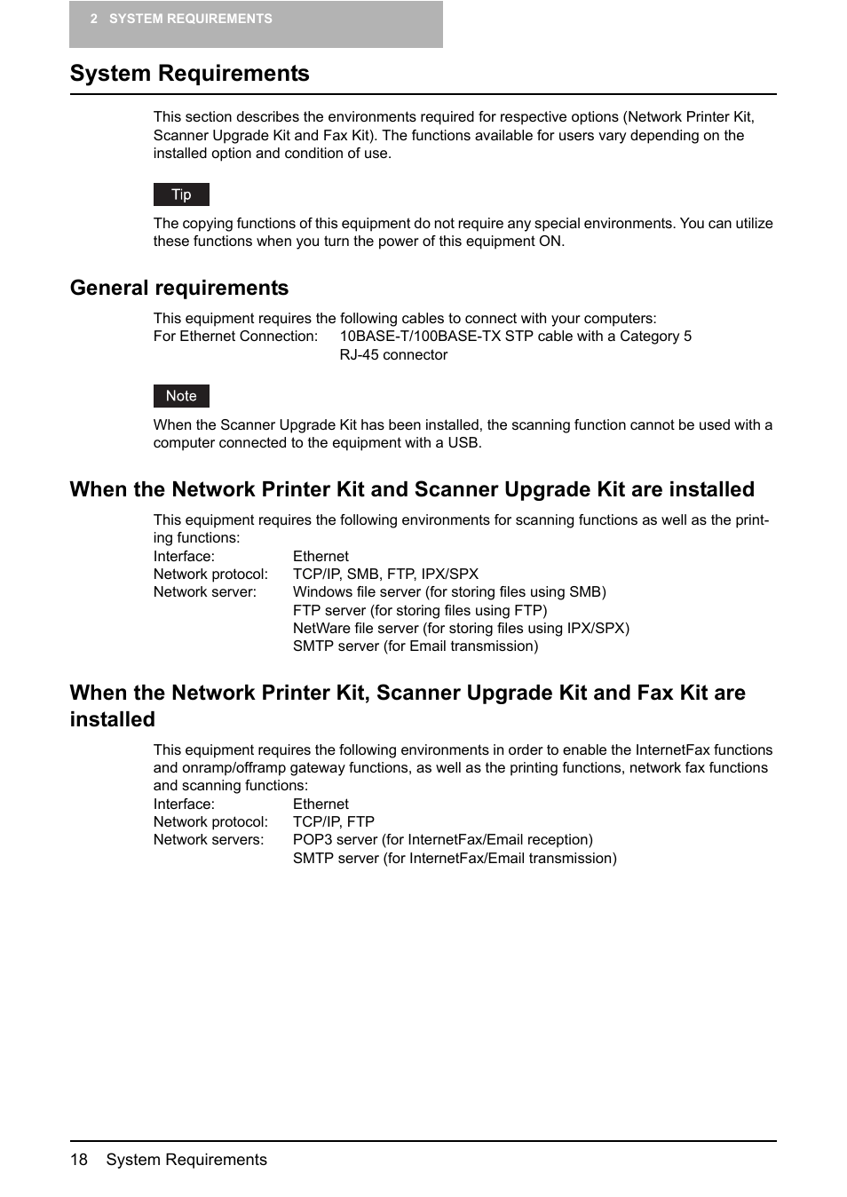 System requirements, General requirements | Toshiba GA-1200 User Manual | Page 20 / 42