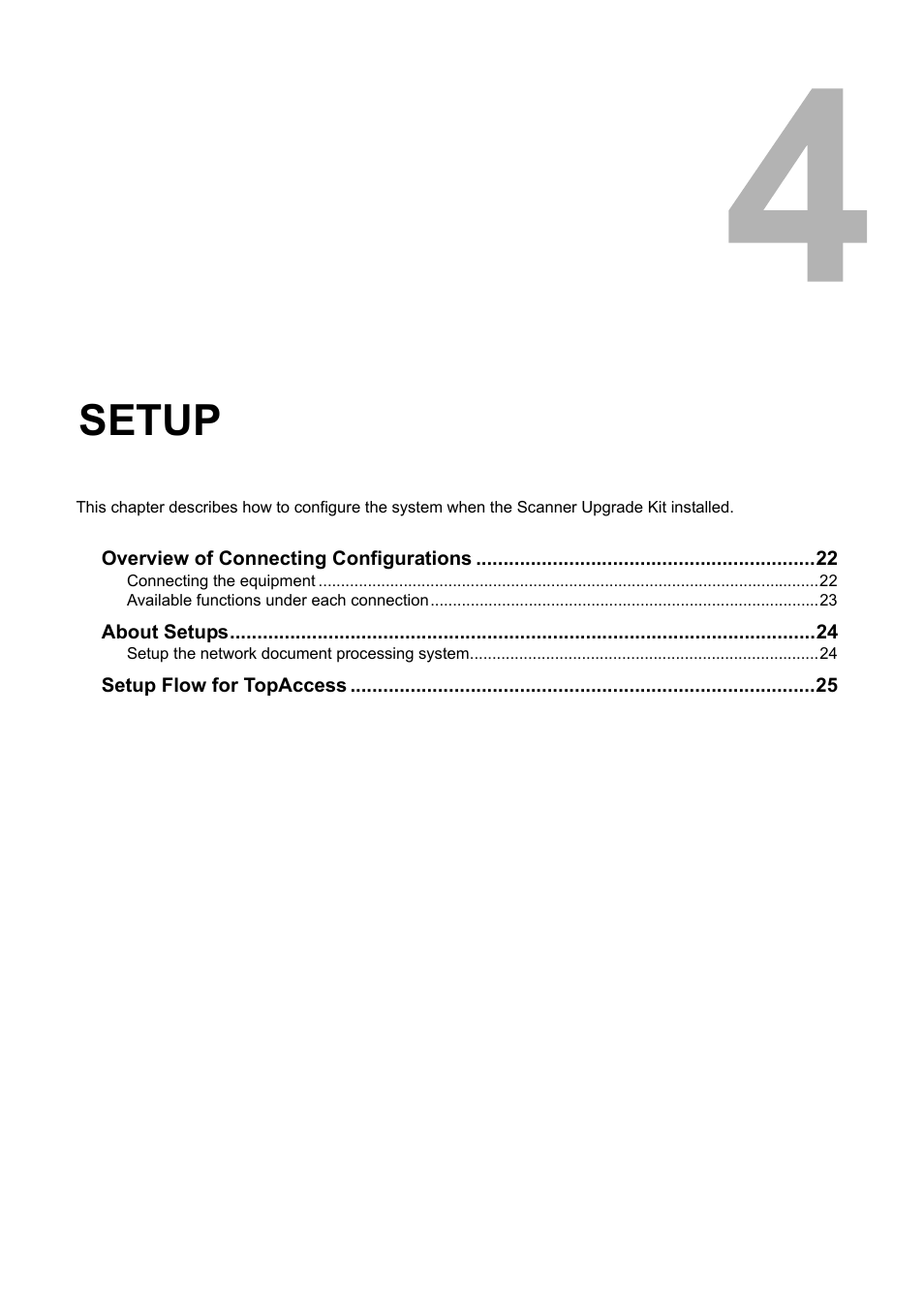 Setup, Chapter 4 | Toshiba GA-1200 User Manual | Page 23 / 42