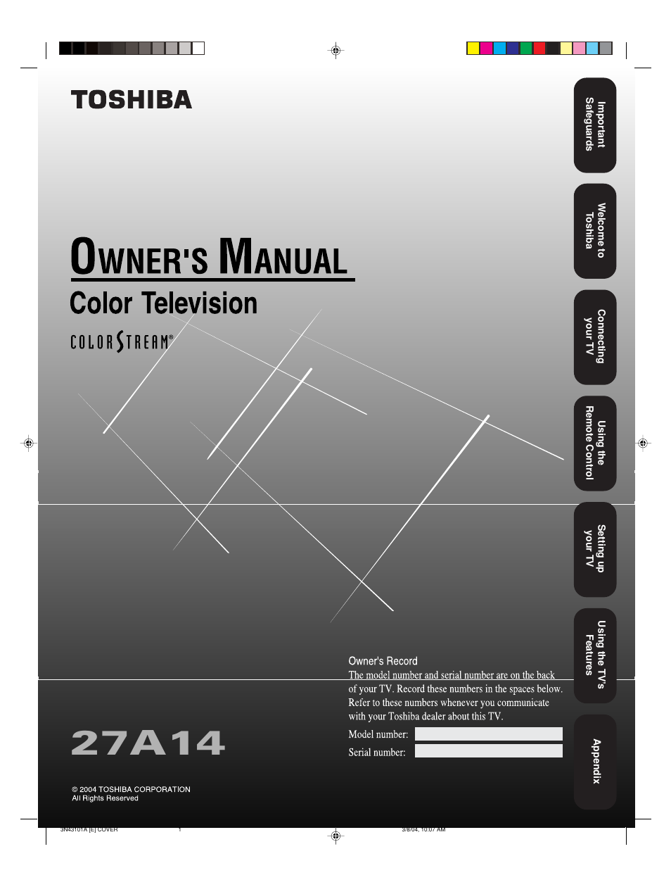 Toshiba 27A14 User Manual | 32 pages