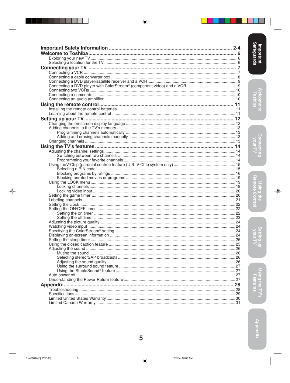 Toshiba 27A14 User Manual | Page 5 / 32