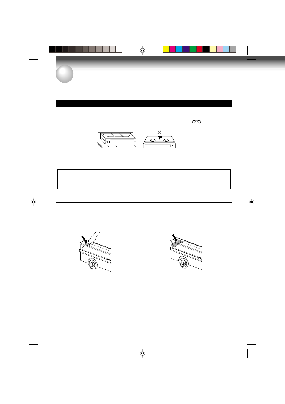 V ideo cassette use, Video cassette use | Toshiba W-412 User Manual | Page 18 / 32